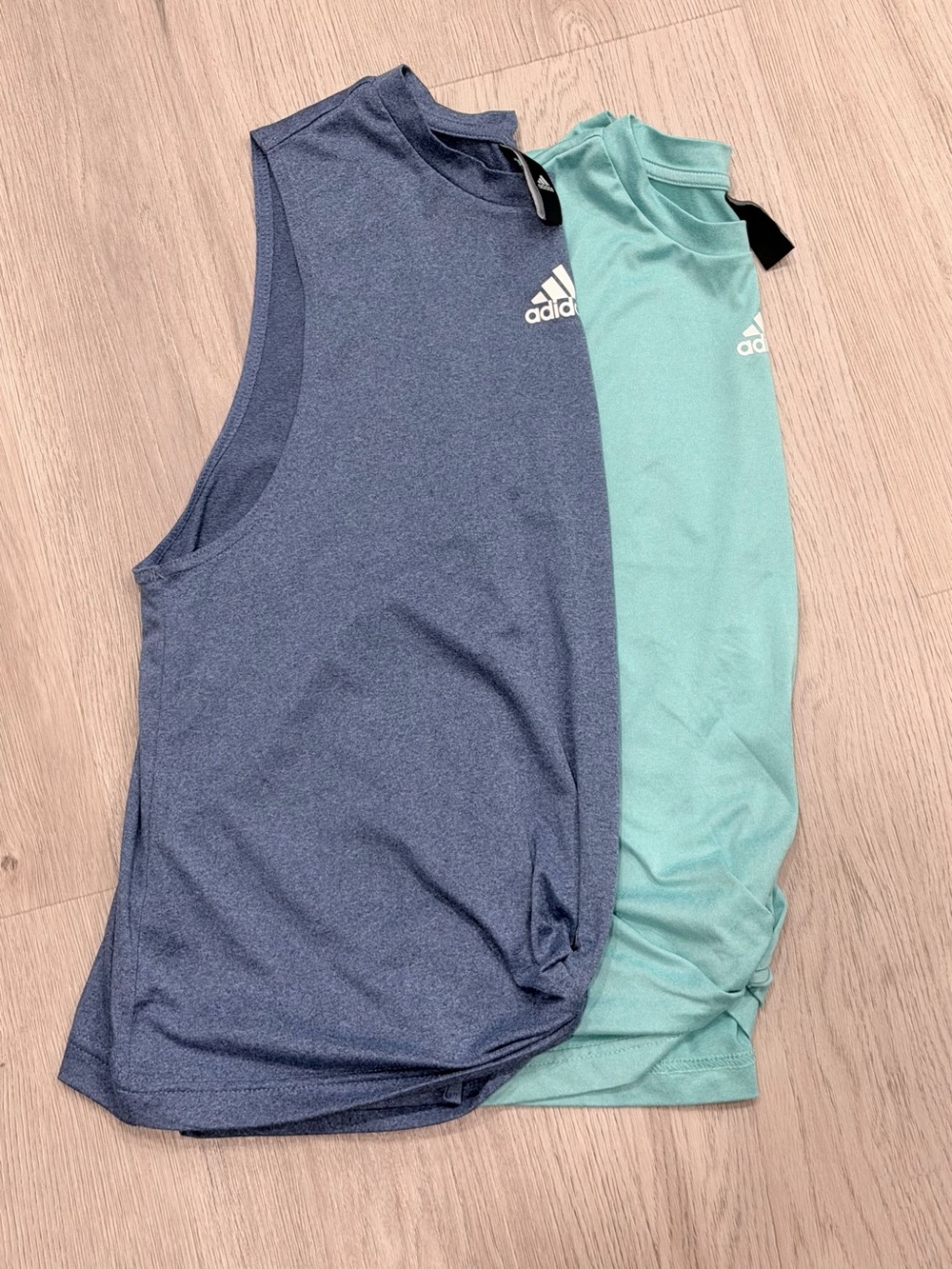 Lot of 2 Adidas Women’s Activewear Tops - Blue/Teal (M/S)